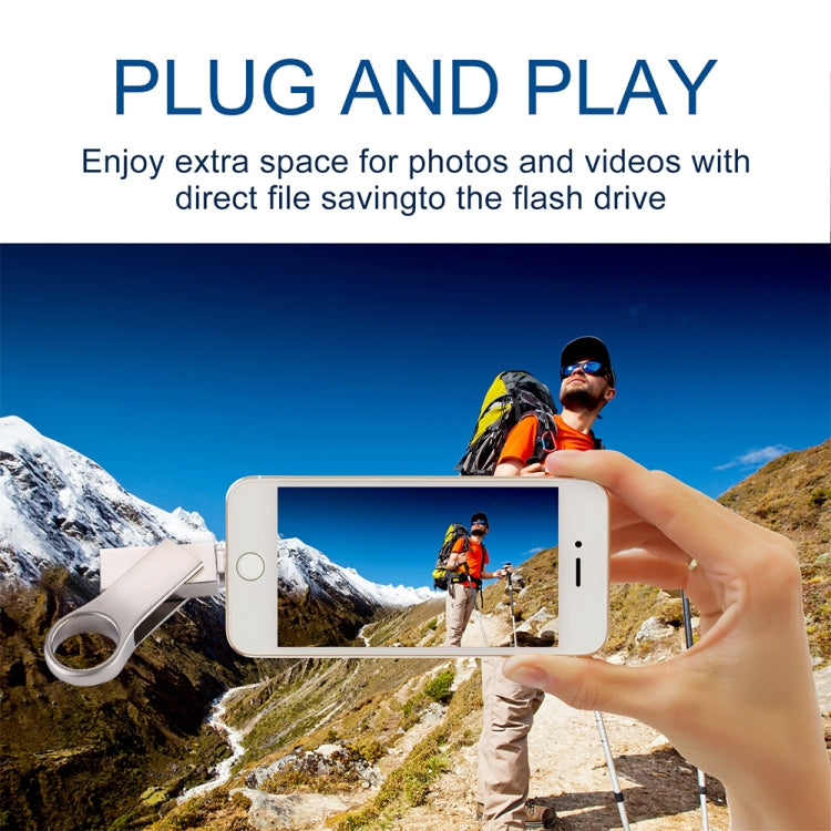 RQW-10D 2イン1 USB 2.0 & 8ピン 128GB フラッシュドライブ, RQW-10D