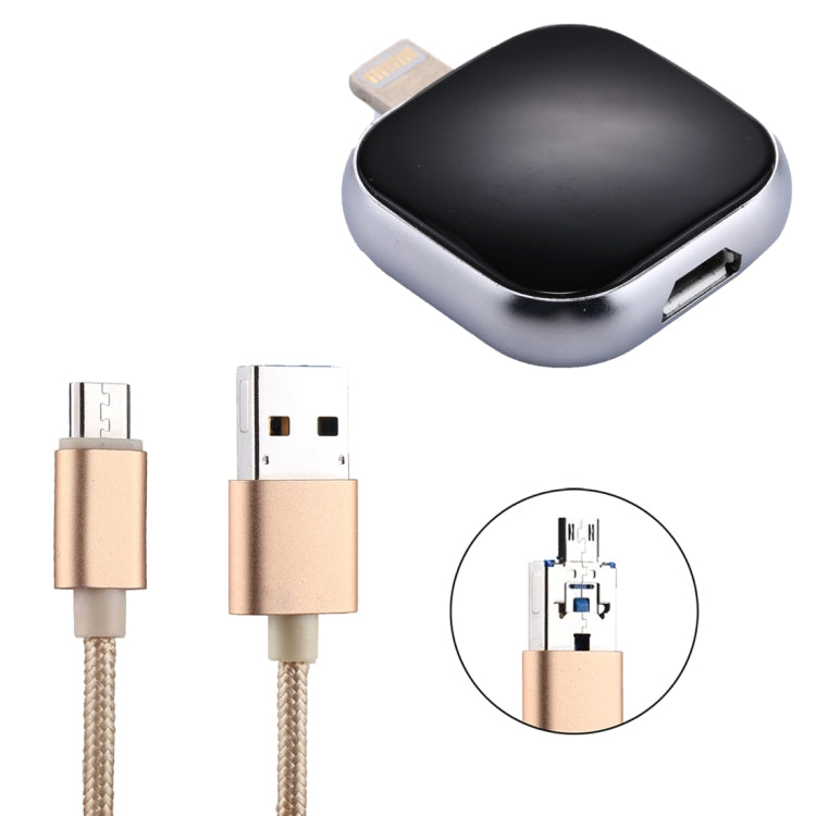 RQW-18S 8ピン 128GB 多機能フラッシュディスクドライブ USB / Micro USB to Micro USB ケーブル付き、RQW-18S ブラック
