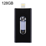 RQW-02 3-in-1 USB 2.0 & 8ピン & Micro USB 128GB フラッシュドライブ, RQW-02 ブラック