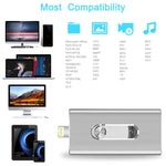 RQW-02 3-in-1 USB 2.0 & 8ピン & Micro USB 128GB フラッシュドライブ, RQW-02 ブルー