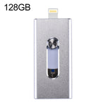RQW-02 3-in-1 USB 2.0 & 8ピン & Micro USB 128GB フラッシュドライブ, RQW-02 シルバー