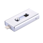 RQW-02 3-in-1 USB 2.0 & 8ピン & Micro USB 128GB フラッシュドライブ, RQW-02 シルバー