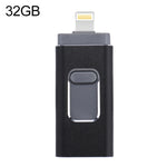 easyflash RQW-01B 3-in-1 USB 2.0 & 8ピン & Micro USB 32GB フラッシュドライブ, RQW-01B ブラック