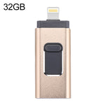 easyflash RQW-01B 3-in-1 USB 2.0 & 8ピン & Micro USB 32GB フラッシュドライブ, RQW-01B ゴールド