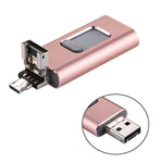 easyflash RQW-01B 3-in-1 USB 2.0 & 8ピン & Micro USB 32GB フラッシュドライブ, RQW-01B ローズゴールド
