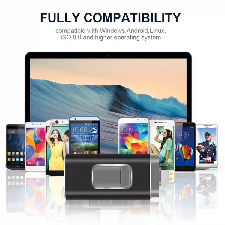 easyflash RQW-01B 3-in-1 USB 2.0 & 8ピン & Micro USB 32GB フラッシュドライブ, RQW-01B ローズゴールド