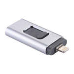 easyflash RQW-01B 3イン1 USB 2.0 & 8ピン & マイクロUSB 32GB フラッシュドライブ、RQW-01B シルバー