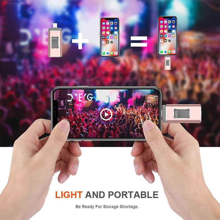 easyflash RQW-01B 3イン1 USB 2.0 & 8ピン & マイクロUSB 64GB フラッシュドライブ、RQW-01B ブラック