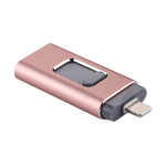easyflash RQW-01B 3in1 USB 2.0＆8ピン＆Micro USB 64GBフラッシュドライブ、RQW-01B ローズゴールド