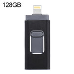 easyflash RQW-01B 3イン1 USB 2.0 & 8ピン & マイクロUSB 128GB フラッシュドライブ、RQW-01B ブラック