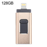 easyflash RQW-01B 3イン1 USB 2.0 & 8ピン & マイクロUSB 128GB フラッシュドライブ、RQW-01B ゴールド