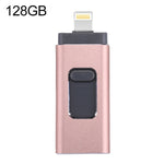 easyflash RQW-01B 3イン1 USB 2.0 & 8ピン & マイクロUSB 128GB フラッシュドライブ、RQW-01B ローズゴールド