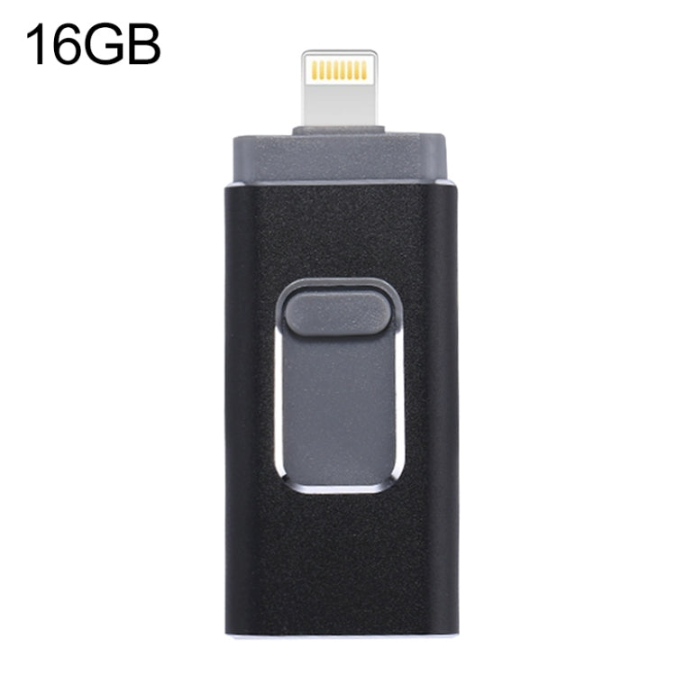 easyflash RQW-01B 3-in-1 USB 2.0 & 8ピン & Micro USB 16GB フラッシュドライブ, RQW-01B ブラック, RQW-01B ゴールド, RQW-01B ローズゴールド, RQW-01B シルバー