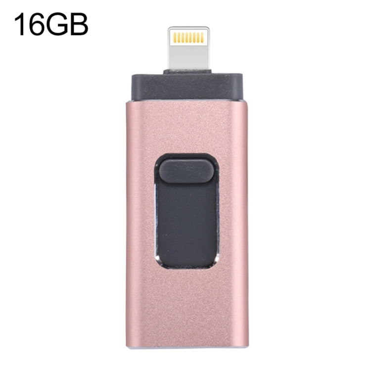 easyflash RQW-01B 3-in-1 USB 2.0 & 8ピン & Micro USB 16GB フラッシュドライブ, RQW-01B ブラック, RQW-01B ゴールド, RQW-01B ローズゴールド, RQW-01B シルバー