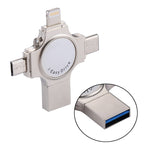 RQW-11S 4イン1 USB 2.0 & 8ピン & マイクロUSB & USB-C / Type-C 128GB フラッシュドライブ、RQW-11S