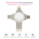 RQW-11S 4イン1 USB 2.0 & 8ピン & マイクロUSB & USB-C / Type-C 128GB フラッシュドライブ、RQW-11S