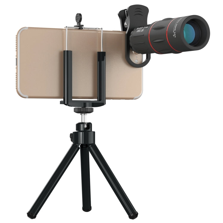 3-in-1ユニバーサル18X望遠レンズ＋三脚マウント＋携帯電話クリップ、APL-T18ZJ