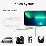 8ピンオスから3.5mmメスオーディオアダプターケーブル、Bluetooth接続用、長さ：約7.5cm、Bluetooth対応