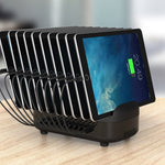 ORICO DUK-10P 120W 10ポート USB スマート充電ステーション 電話＆タブレットスタンド付き、EUプラグ、EUプラグ（ブラック）、EUプラグ（ホワイト）、USプラグ（ブラック）、USプラグ（ホワイト）、UKプラグ（ブラック）、UKプラグ（ホワイト）、AUプラグ（ブラック）、AUプラグ（ホワイト）