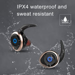 AWEI T1 スポーツヘッドセット IPX4防水 ワイヤレスBluetooth V4.2 ステレオイヤホン TWS対応、T1