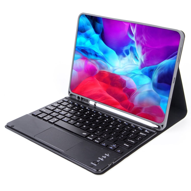 X-11BC スキンプレーンテクスチャ 着脱式 Bluetooth キーボード タブレットケース iPad Pro 11インチ 2020 / 2018用、タッチパッド＆ペンスロット付き