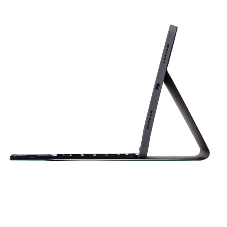 X-11BCS スキンプレーンテクスチャ 着脱式 Bluetooth キーボード タブレットケース iPad Pro 11インチ 2020 / 2018用、タッチパッド＆ペンスロット＆バックライト付き
