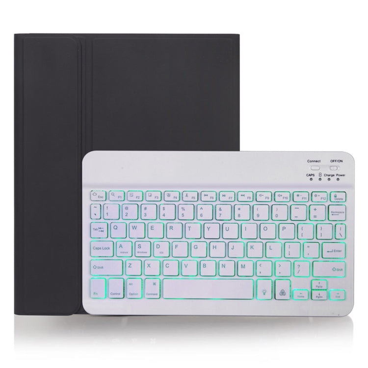 X-11BS スキンプレーンテクスチャー着脱式Bluetoothキーボードタブレットケース iPad Pro 11インチ 2020 / 2018対応、ペンスロット＆バックライト付き、ホワイトキーボード