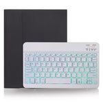 X-11BS スキンプレーンテクスチャー着脱式Bluetoothキーボードタブレットケース iPad Pro 11インチ 2020 / 2018対応、ペンスロット＆バックライト付き、ホワイトキーボード