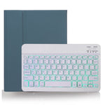 X-11BS スキンプレーンテクスチャー着脱式Bluetoothキーボードタブレットケース iPad Pro 11インチ 2020 / 2018対応、ペンスロット＆バックライト付き、ホワイトキーボード