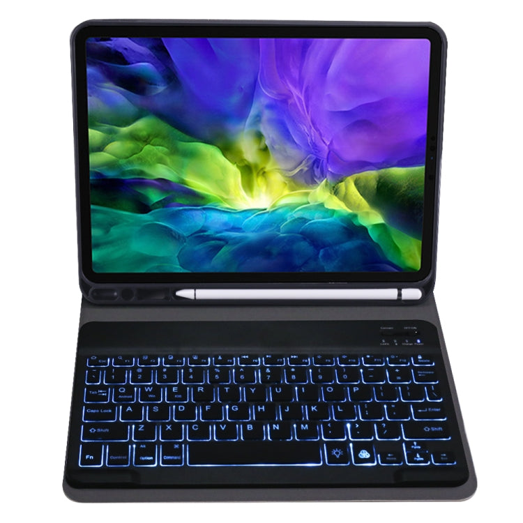 A11BS 超薄型ABS着脱式Bluetoothキーボードタブレットケース バックライト＆ペンスロット＆ホルダー付き iPad Pro 11 2022 / 2021 / Air 5 / Air 4用