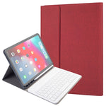 RK11 iPad Pro 11インチ用 シルクテクスチャ 取り外し可能プラスチック Bluetoothキーボード レザータブレットケース ペンスロット＆スタンド機能付き