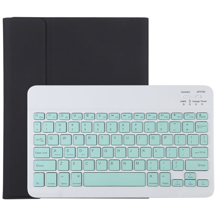 TG11B 取り外し可能 Bluetooth グリーンキーボード + マイクロファイバーレザータブレットケース iPad Pro 11インチ（2020）用 ペンスロット＆ホルダー付き グリーンキーボード