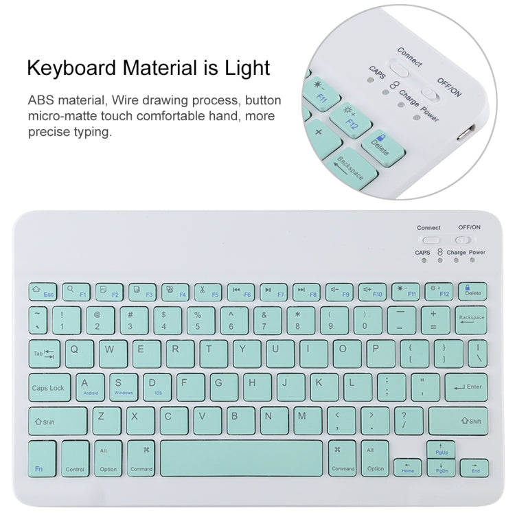TG11B 取り外し可能 Bluetooth グリーンキーボード + マイクロファイバーレザータブレットケース iPad Pro 11インチ（2020）用 ペンスロット＆ホルダー付き グリーンキーボード