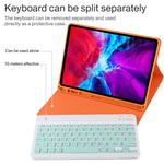 TG11B 取り外し可能 Bluetooth グリーンキーボード + マイクロファイバーレザータブレットケース iPad Pro 11インチ（2020）用 ペンスロット＆ホルダー付き グリーンキーボード