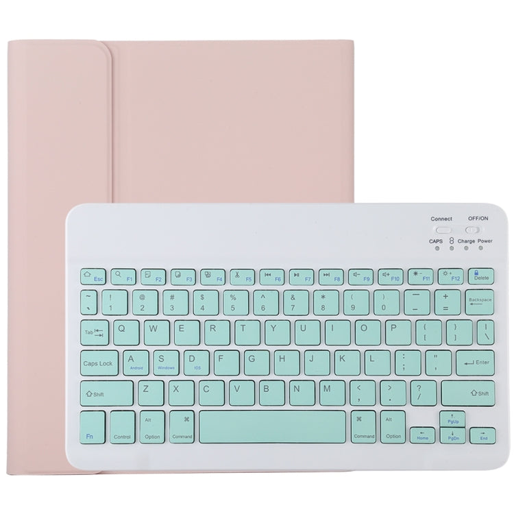 TG11B 取り外し可能 Bluetooth グリーンキーボード + マイクロファイバーレザータブレットケース iPad Pro 11インチ（2020）用 ペンスロット＆ホルダー付き グリーンキーボード