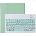 TG11B 取り外し可能 Bluetooth グリーンキーボード + マイクロファイバーレザータブレットケース iPad Pro 11インチ（2020）用 ペンスロット＆ホルダー付き グリーンキーボード