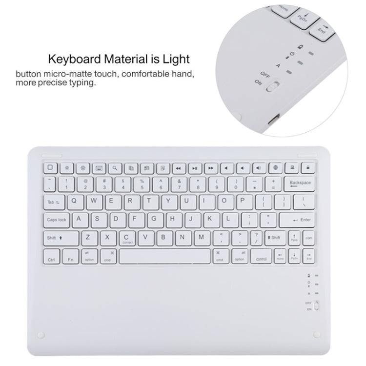 T129 取り外し可能 Bluetooth ホワイトキーボード マイクロファイバーレザータブレットケース iPad Pro 12.9インチ（2020）用 ホルダー付き ホワイトキーボード