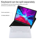 T129 取り外し可能 Bluetooth ホワイトキーボード マイクロファイバーレザータブレットケース iPad Pro 12.9インチ（2020）用 ホルダー付き ホワイトキーボード