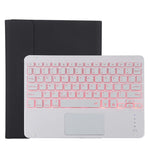 TG11BCS 着脱式Bluetoothホワイトキーボード マイクロファイバー革製タブレットケース iPad Pro 11インチ（2020）用、バックライト＆タッチパッド＆ペンスロット＆ホルダー付き、ホワイトキーボード