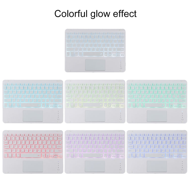 TG11BCS 着脱式Bluetoothホワイトキーボード マイクロファイバー革製タブレットケース iPad Pro 11インチ（2020）用、バックライト＆タッチパッド＆ペンスロット＆ホルダー付き、ホワイトキーボード