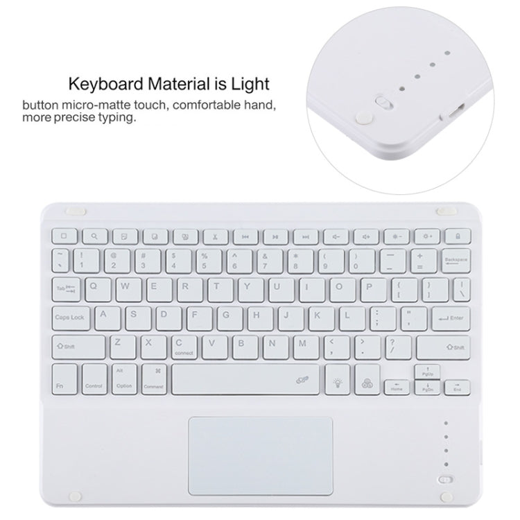 TG11BCS 着脱式Bluetoothホワイトキーボード マイクロファイバー革製タブレットケース iPad Pro 11インチ（2020）用、バックライト＆タッチパッド＆ペンスロット＆ホルダー付き、ホワイトキーボード