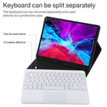 TG11BCS 着脱式Bluetoothホワイトキーボード マイクロファイバー革製タブレットケース iPad Pro 11インチ（2020）用、バックライト＆タッチパッド＆ペンスロット＆ホルダー付き、ホワイトキーボード