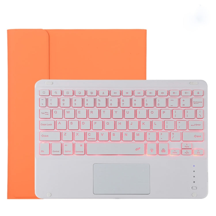 TG11BCS 着脱式Bluetoothホワイトキーボード マイクロファイバー革製タブレットケース iPad Pro 11インチ（2020）用、バックライト＆タッチパッド＆ペンスロット＆ホルダー付き、ホワイトキーボード