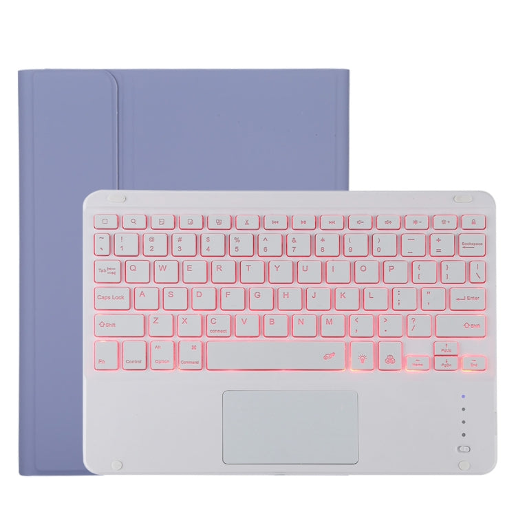 TG11BCS 着脱式Bluetoothホワイトキーボード マイクロファイバー革製タブレットケース iPad Pro 11インチ（2020）用、バックライト＆タッチパッド＆ペンスロット＆ホルダー付き、ホワイトキーボード