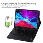 TG11BCS 着脱式Bluetoothブラックキーボードマイクロファイバーレザータブレットケース iPad Pro 11インチ(2020)用、バックライト＆タッチパッド＆ペンスロット＆ホルダー付き、ブラックキーボード