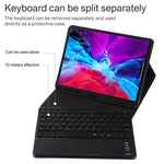 TG11BCS 着脱式Bluetoothブラックキーボードマイクロファイバーレザータブレットケース iPad Pro 11インチ(2020)用、バックライト＆タッチパッド＆ペンスロット＆ホルダー付き、ブラックキーボード