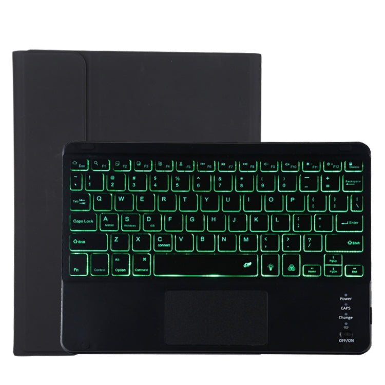 TG11BCS 着脱式Bluetoothブラックキーボードマイクロファイバーレザータブレットケース iPad Pro 11インチ(2020)用、バックライト＆タッチパッド＆ペンスロット＆ホルダー付き、ブラックキーボード
