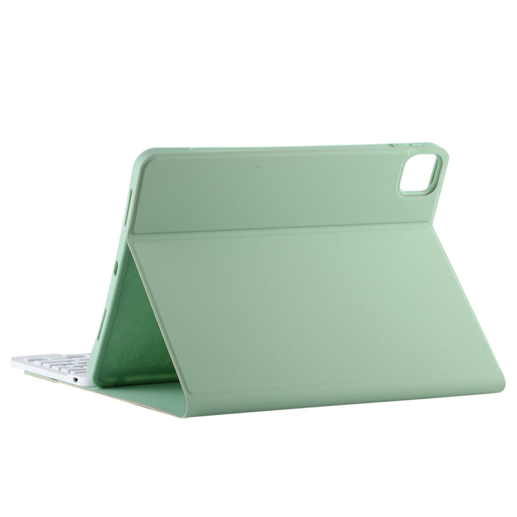 TG11BS 着脱式Bluetoothホワイトキーボード マイクロファイバー革製タブレットケース iPad Pro 11インチ（2020）用、バックライト＆ペンスロット＆ホルダー付き、ホワイトキーボード