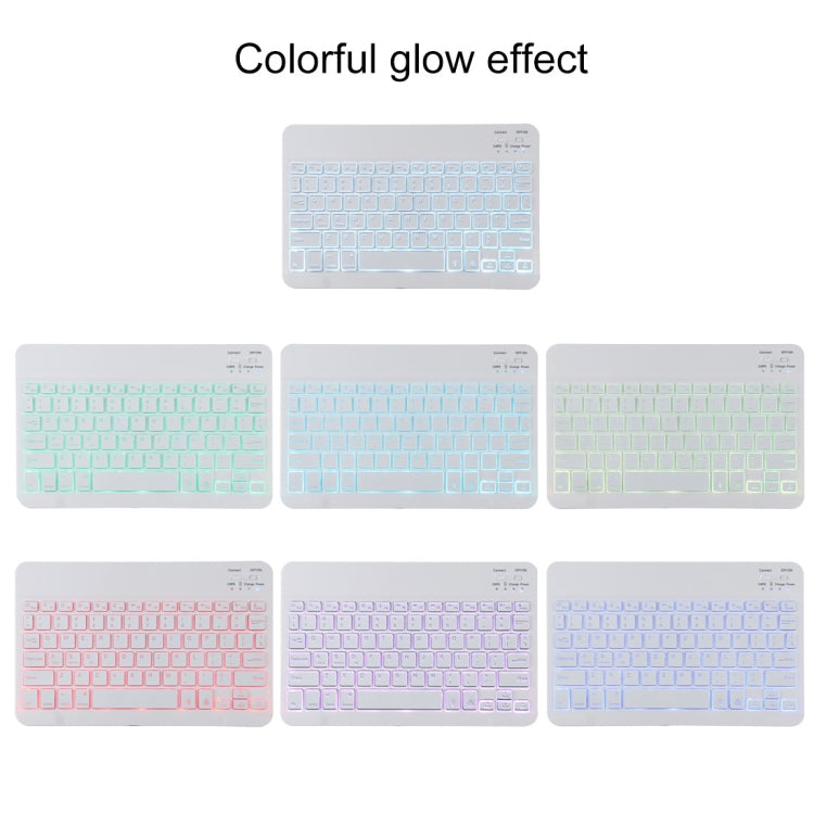 TG11BS 着脱式Bluetoothホワイトキーボード マイクロファイバー革製タブレットケース iPad Pro 11インチ（2020）用、バックライト＆ペンスロット＆ホルダー付き、ホワイトキーボード