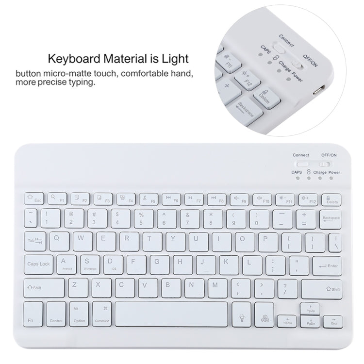 TG11BS 着脱式Bluetoothホワイトキーボード マイクロファイバー革製タブレットケース iPad Pro 11インチ（2020）用、バックライト＆ペンスロット＆ホルダー付き、ホワイトキーボード